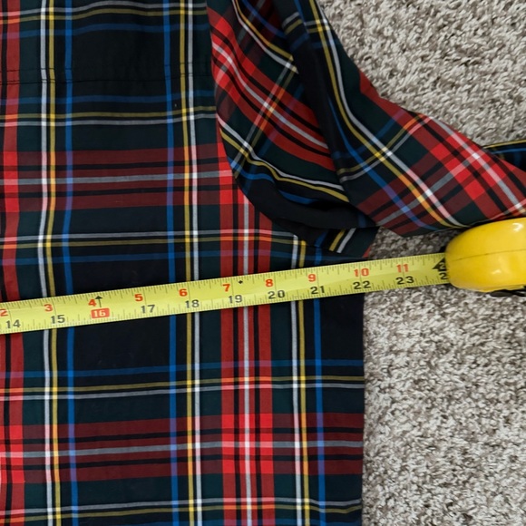 J Crew 6 tartan Buchanan plaid embellished garçon tunic button up top holiday - Picture 13 of 14